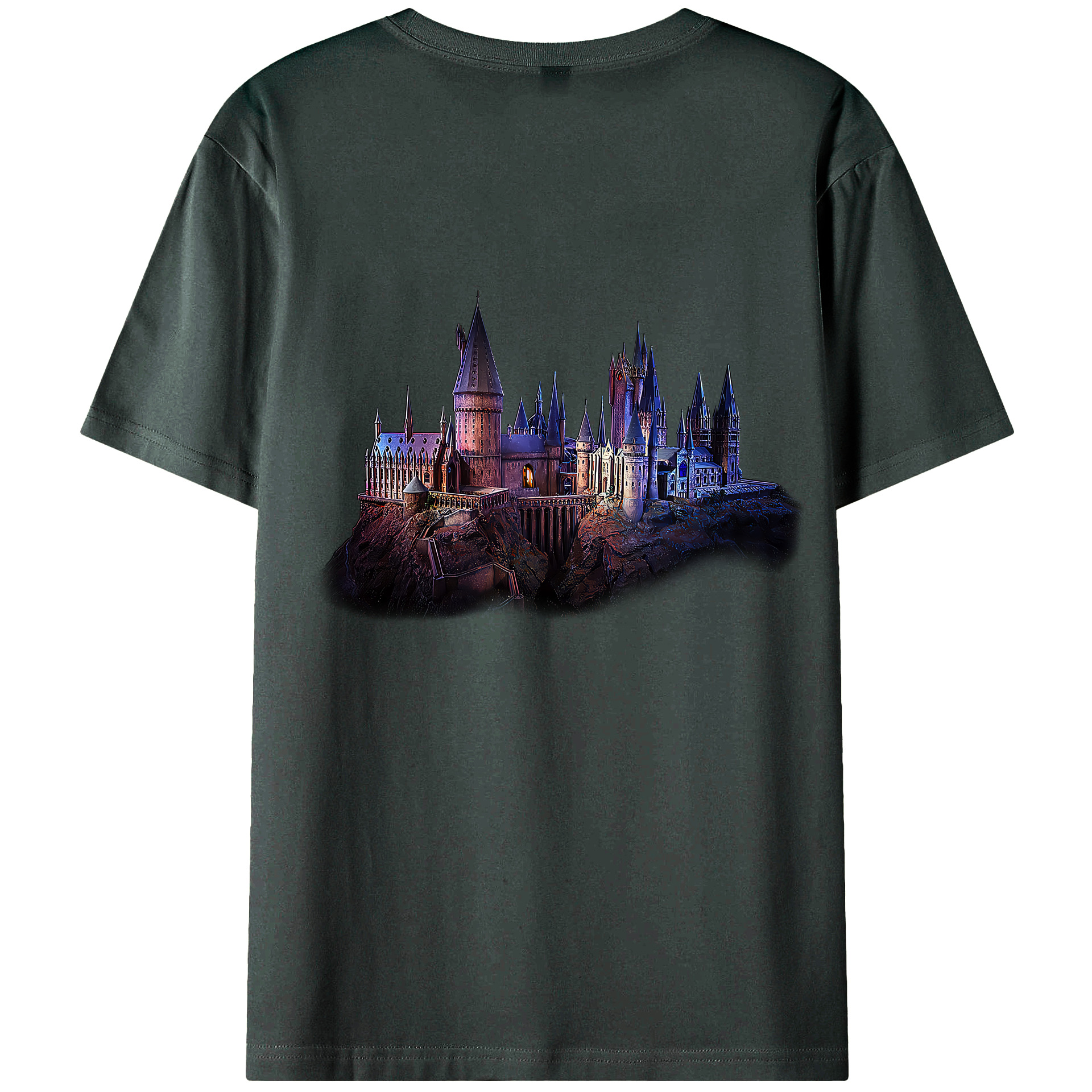 （画像用） Harry Potter ハリー・ポッターシリーズ 綿100％ メンズ半袖Tシャツ（バックプリント） 通気性